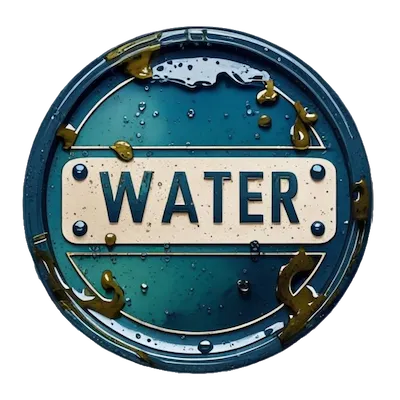 Water damage restoration service badge